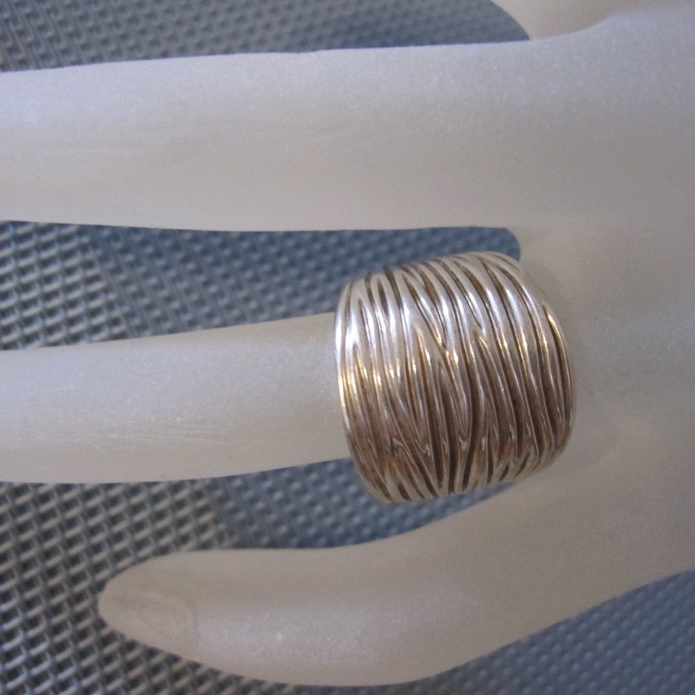Silver fashion band, Sz 6 - Picture 3 of 5